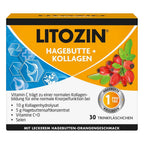 Litozin Rosehip + Collagen Drinkable Vials 30 x 25 ml Collagen 10g Vitamin C D3 Selenium Skin Joint & Bone Support PZN 11138061