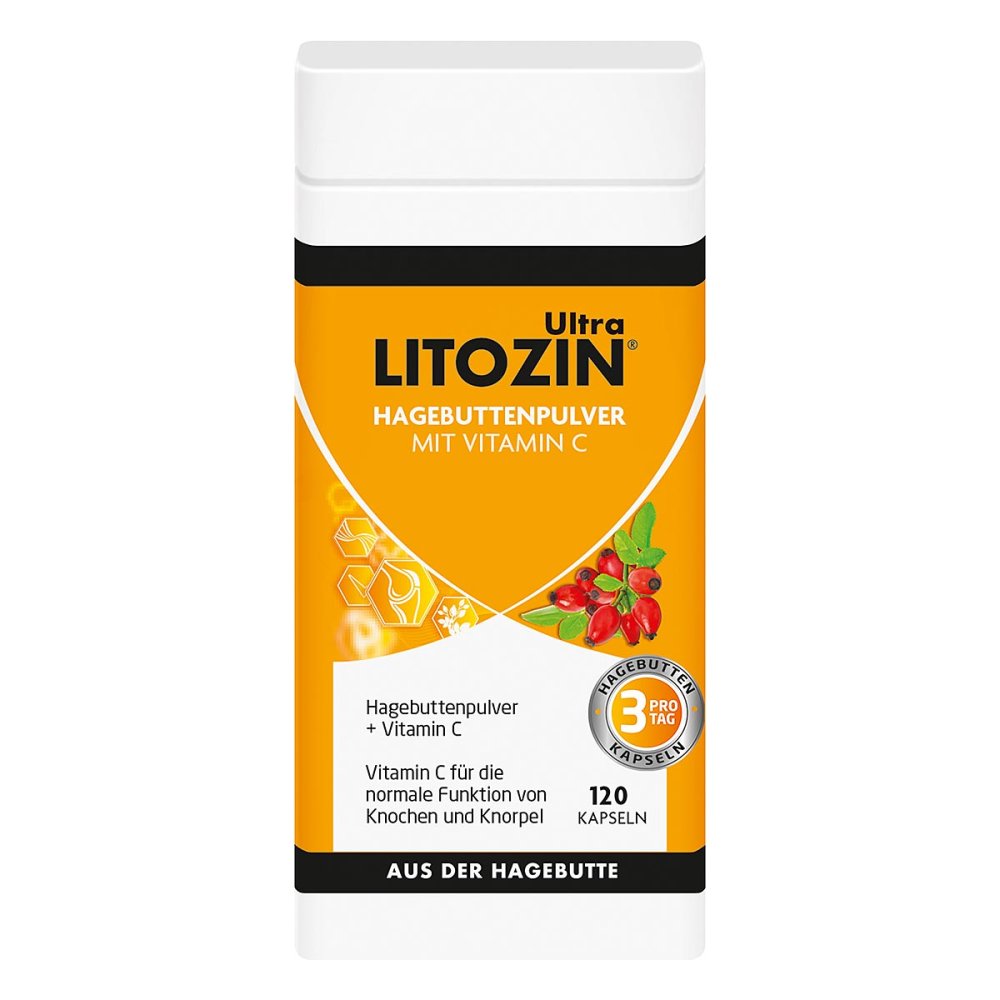 Litozin Ultra Capsules 120 pcs | Rosehip Powder + Vitamin C | Joint & Cartilage Wellness Support | PZN 09771006