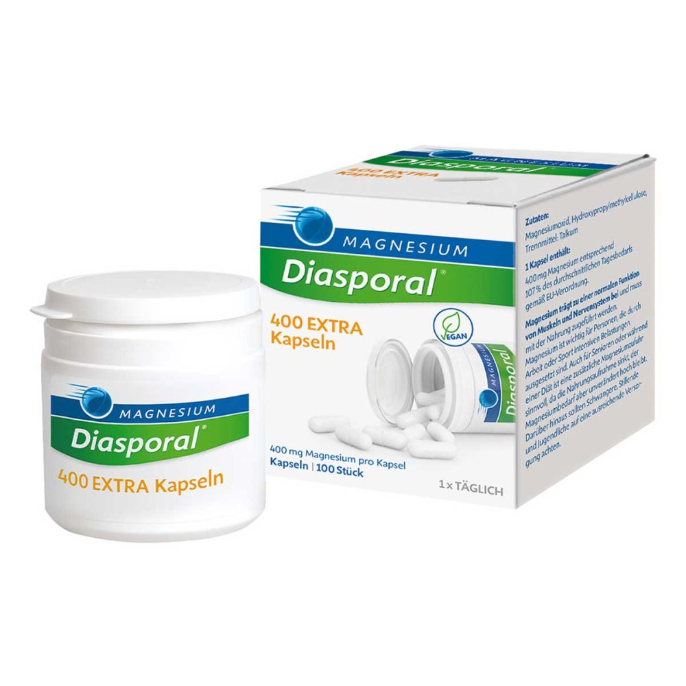 Magnesium Diasporal 400 Extra Capsules 100 pcs – High Strength Magnesium Support PZN 10192609