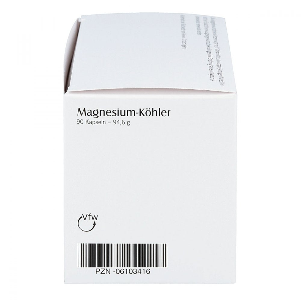 镁 Köhler 胶囊 90 粒 PZN 06103416，每日支持肌肉和神经