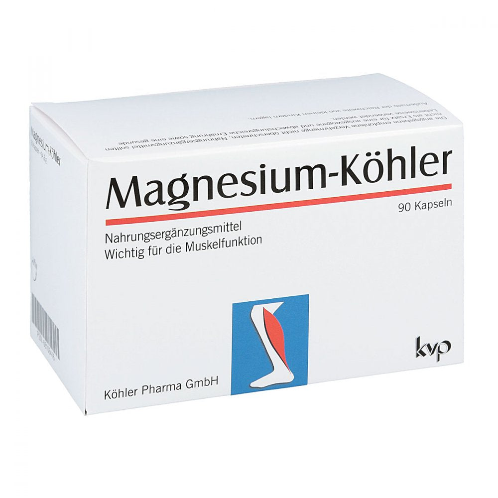 镁 Köhler 胶囊 90 粒 PZN 06103416，每日支持肌肉和神经