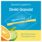 Magnesium Verla Direkt Citrus | Magnesium Citrate 150 mg for Muscles, Nerves & Energy | No Water Needed | 60 Sticks | PZN 15201135