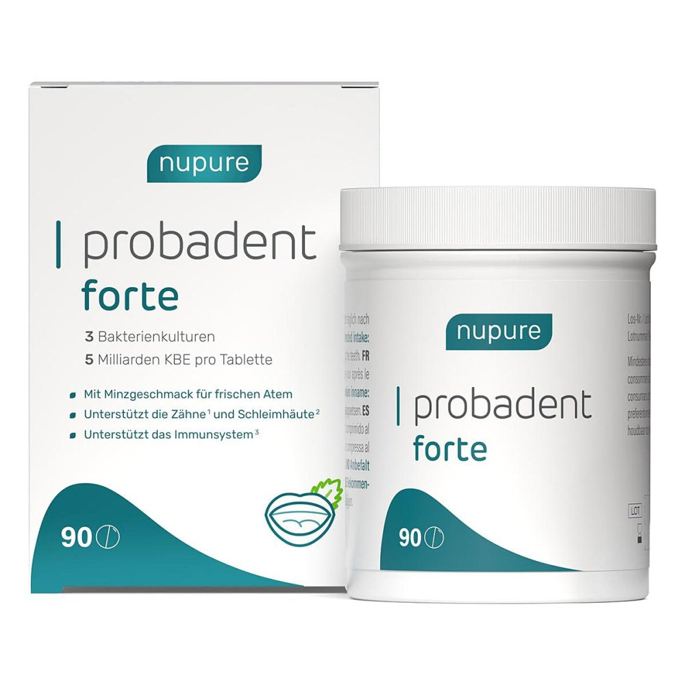 Nupure probadent forte 3 bacteria cultures 5 billion CFU lozenges, 90 pcs PZN 19453916