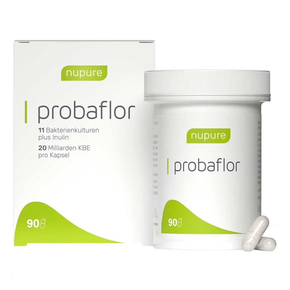 Nupure Probaflor Microbiotics Gastro-Resistant Capsules 90 pcs | Daily Probiotic Gut Flora Support | PZN 15399835