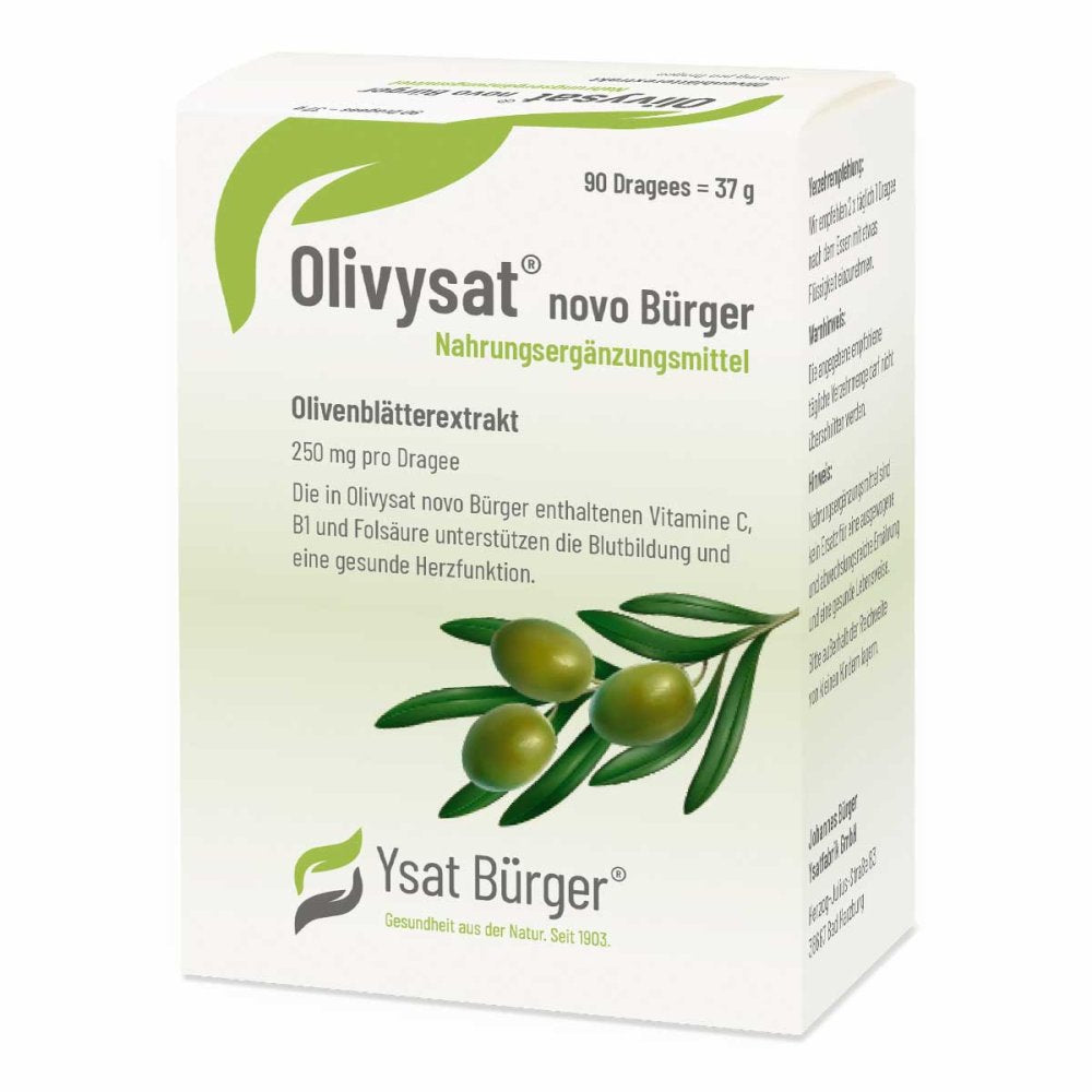 Olivysat novo 橄榄叶维生素C/B1+叶酸糖衣片 90粒 PZN 09201148