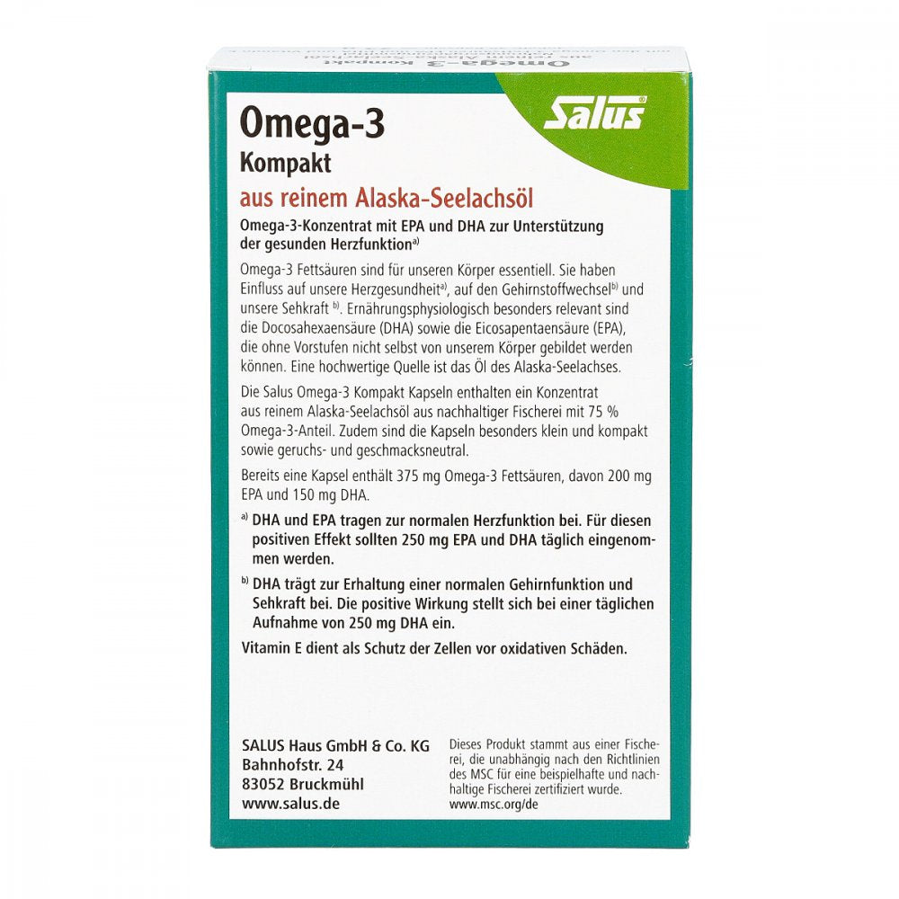 纯阿拉斯加狭鳕鱼油 Omega-3 浓缩胶囊，30 片，PZN：16151445