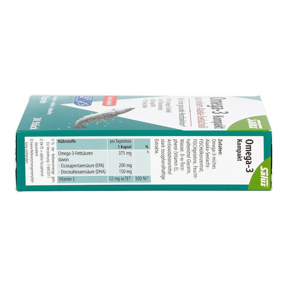 纯阿拉斯加狭鳕鱼油 Omega-3 浓缩胶囊，30 片，PZN：16151445