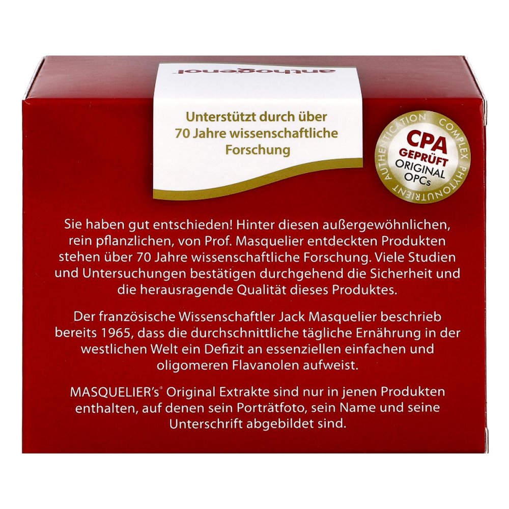 OPC Original Masqueliers Anthogenol Capsules 90 pcs PZN 07321902 – French Grape Seed & Pine Bark Polyphenols