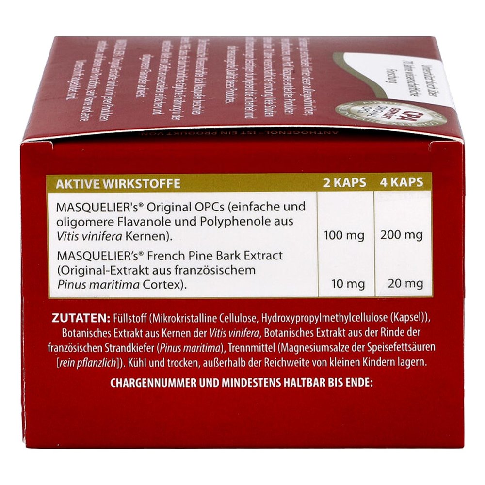 OPC Original Masqueliers Anthogenol Capsules 90 pcs PZN 07321902 – French Grape Seed & Pine Bark Polyphenols
