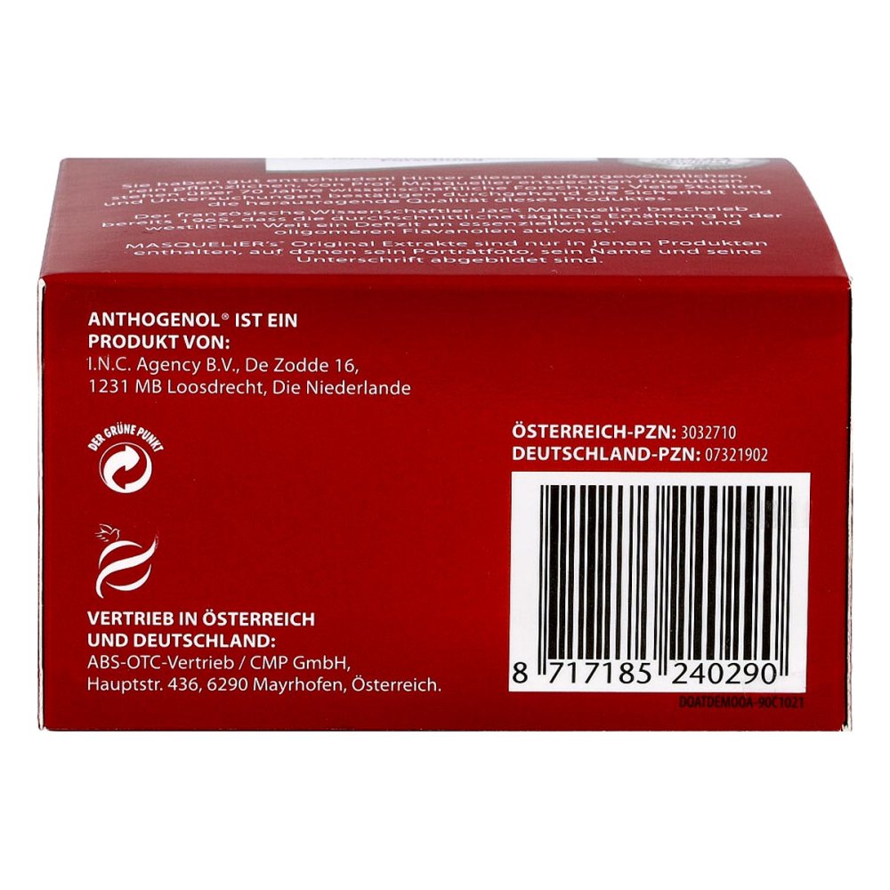 Masqueliers Anthogenol 原青花素胶囊 90 粒 PZN 07321902 纯素