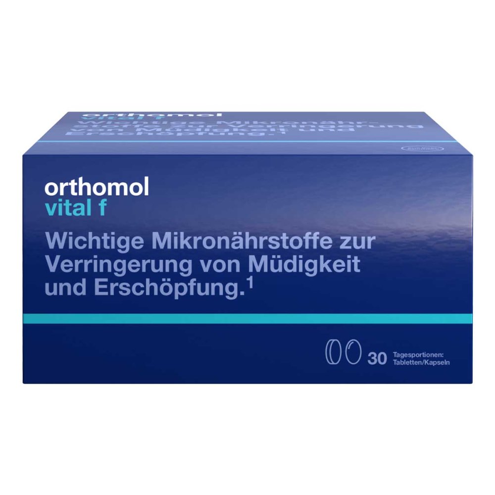Orthomol Vital F 30 Tablets & Capsules Combination Pack | Women’s Energy & Nervous System Support | Omega-3 + B Vitamins | PZN 01319620