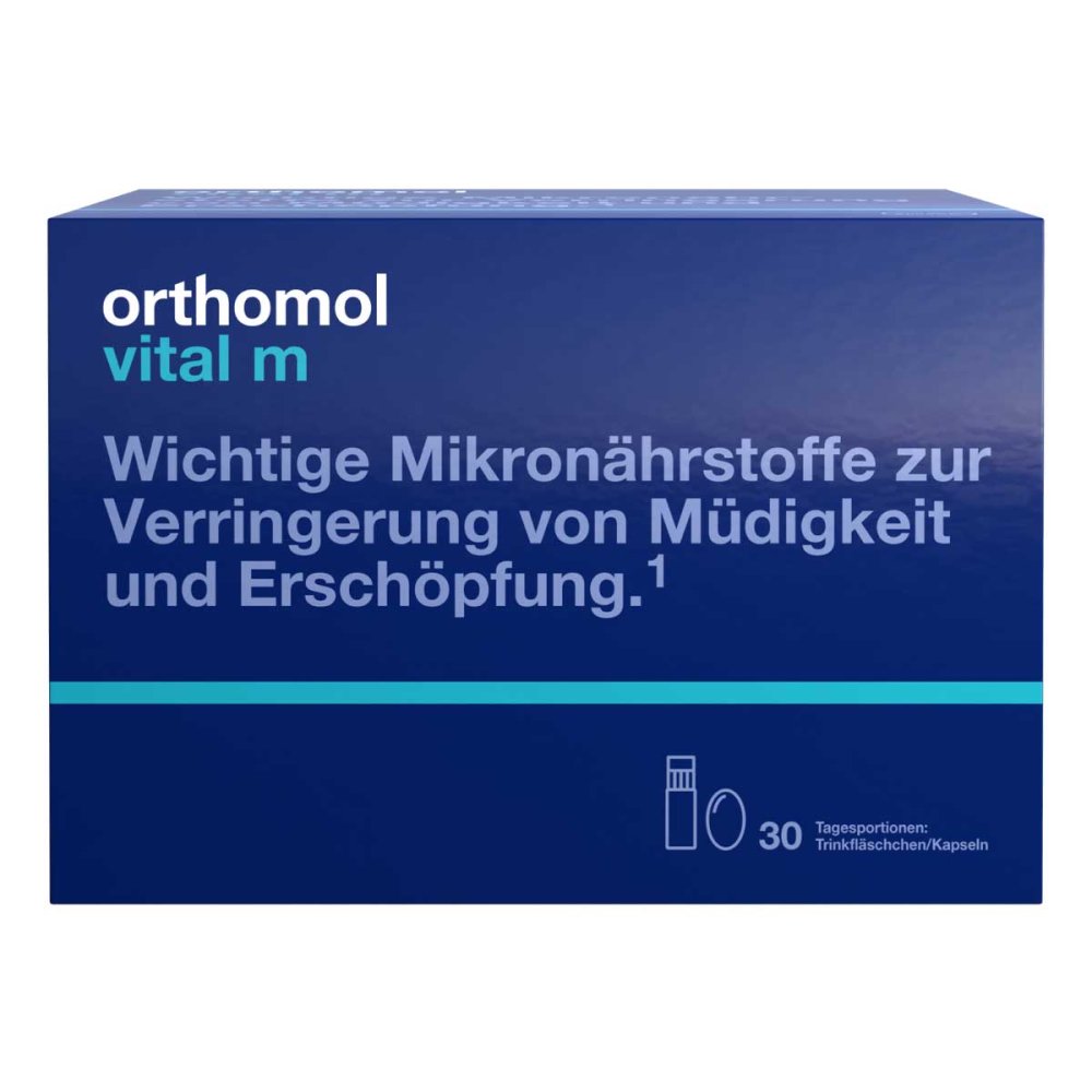 Orthomol Vital M Drinking Bottles 30 pcs PZN 01319850 – Advanced Energy & Vitality Support for Men