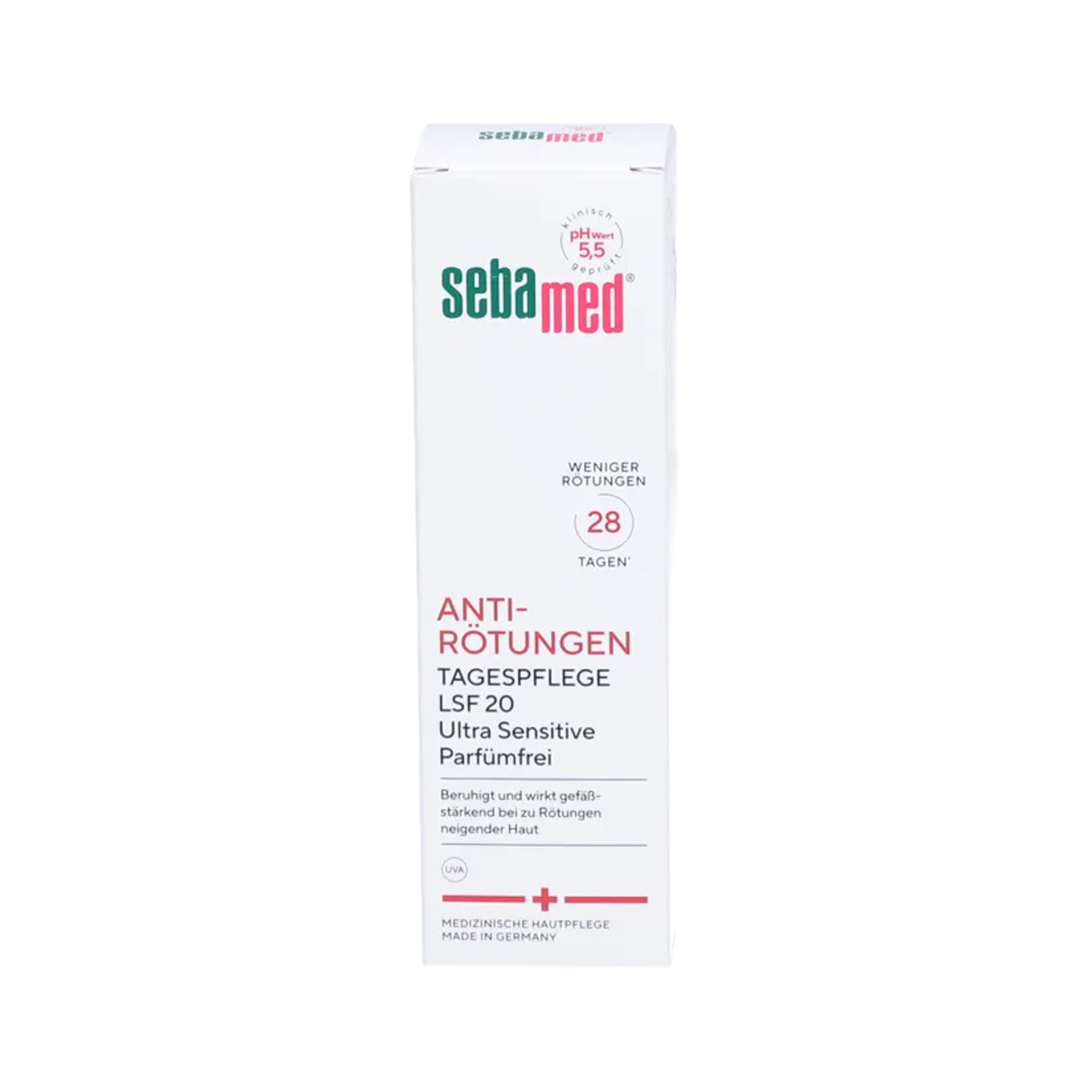 sebamed Anti-Redness Day Care Cream SPF 20 | Physalis + Centella Asiatica | 24H Moisture for Sensitive, Redness-Prone Skin | Fragrance-Free | pH 5.5 | 50 ml | PZN 19210237