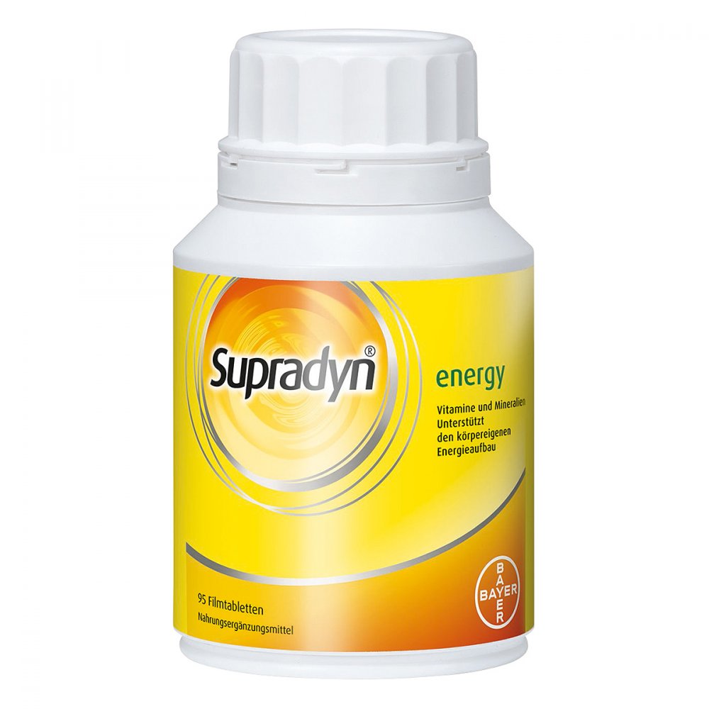 Supradyn Energy Film-Coated Tablets 95 pcs | 13 Vitamins, 9 Minerals & Coenzyme Q10 | Daily Multivitamin & Energy Support | Made in Germany | PZN 09389695