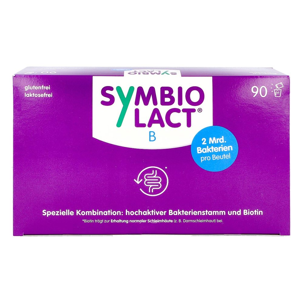 SymbioLact B Colon Probiotic 90 Sachets | Bifidobacterium lactis BB-12 | 2 Billion CFU + Biotin | Colon & Gut Mucosa Support | PZN 00171888