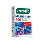 taxofit Magnesium 400 | 400 mg Magnesium + Vitamins B1, B6, B12 & Folic Acid | Muscles, Nerves, Energy & Heart Support | Vegan | 45 Tablets | PZN 17982326