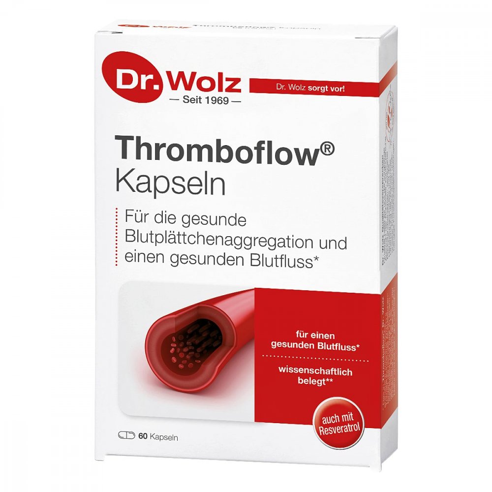 Thromboflow Dr. Wolz 60 Capsules | WSTC Tomato Extract & Resveratrol | Healthy Blood Flow Support | Vegan 60 pcs PZN 07125710