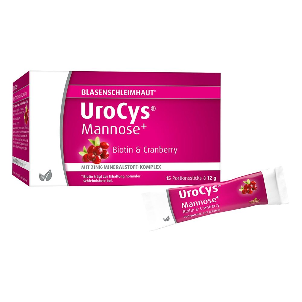 UroCys Mannose+ Sticks 15 Sachets – Bladder Health & Immune Support with D-Mannose, Cranberry & Biotin PZN 14134112