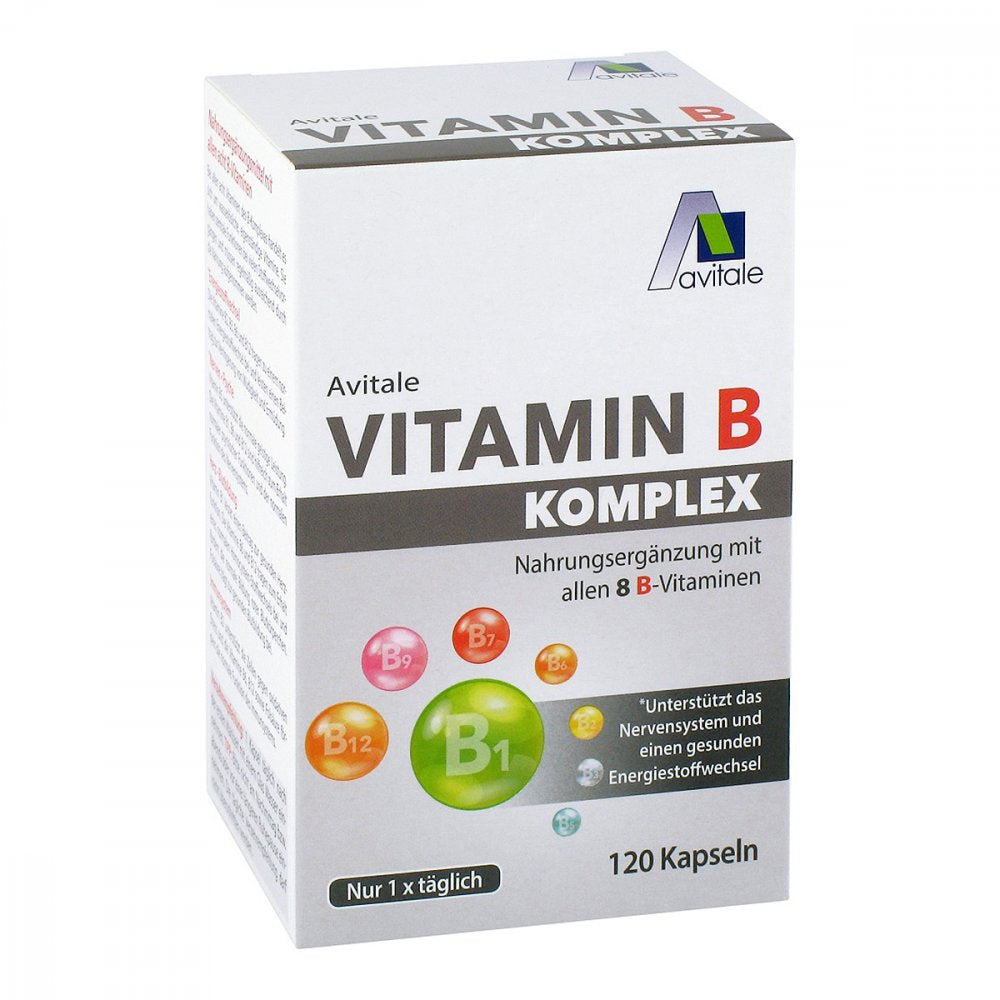 Avitale Vitamin B Complex Capsules 120 pcs | High-Dose B Vitamins + Choline + Inositol | PZN 16144451