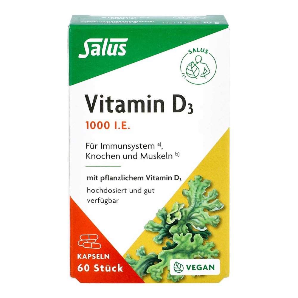 Vitamin D3 1000 IU vegan capsules Salus, 60 pcs PZN 18018940