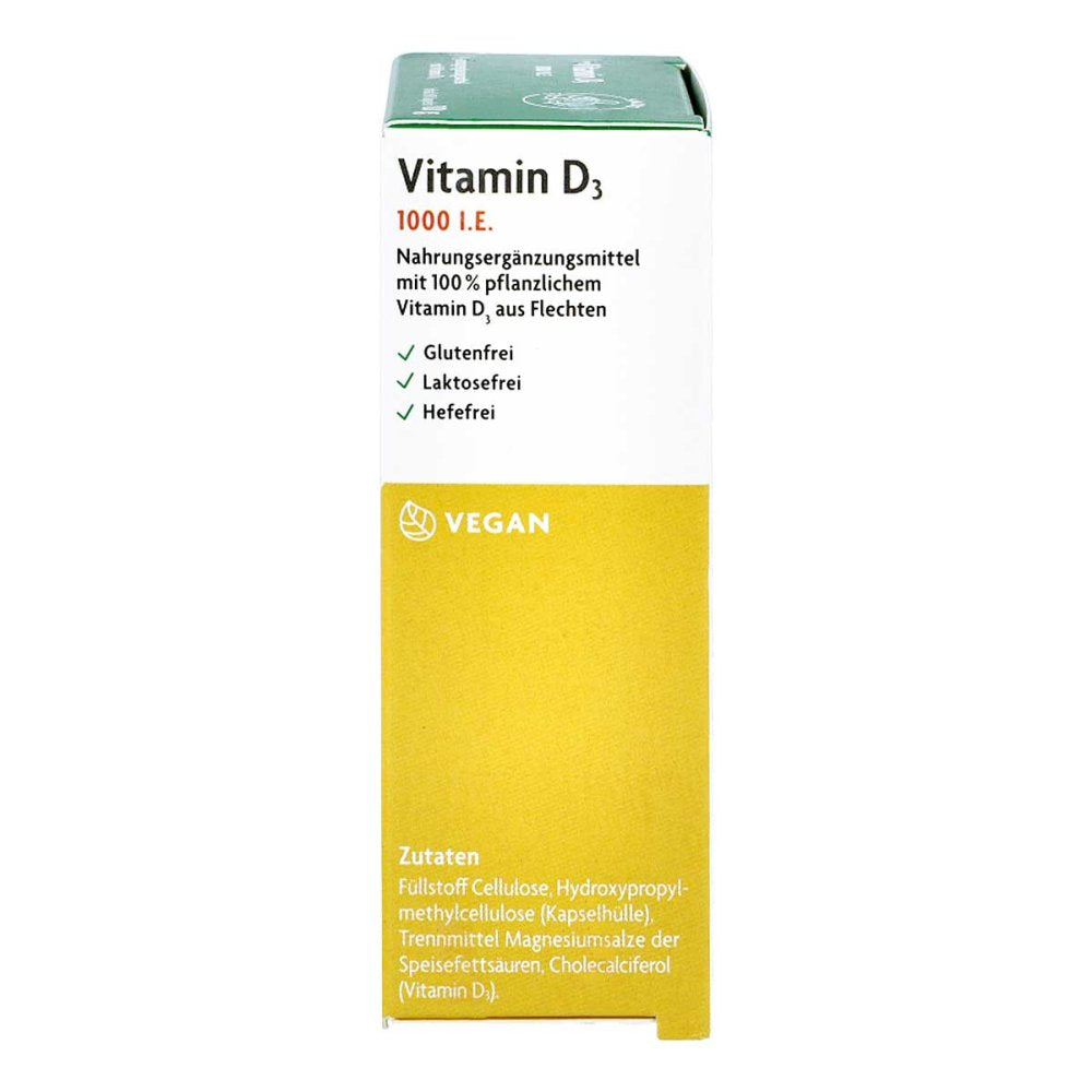 Vitamin D3 1000 IU Vegan Capsules Salus 60 pcs | Plant-Based Vitamin D3 from Lichen | PZN 18018940