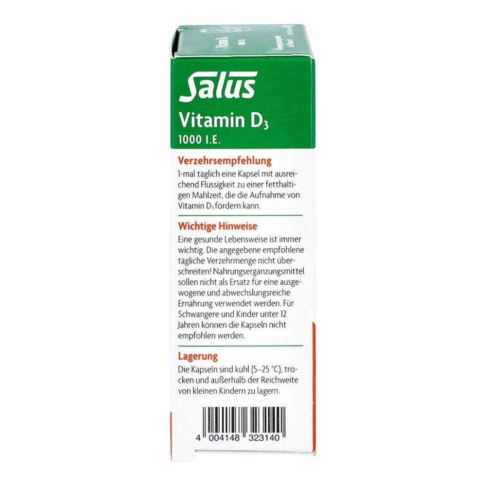 Vitamin D3 1000 IU vegan capsules Salus, 60 pcs PZN 18018940