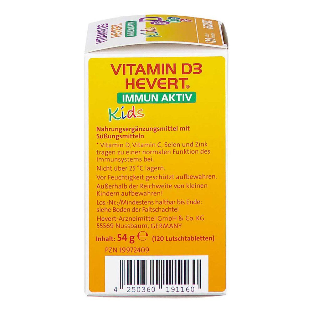 Vitamin D3 Hevert Immun Aktiv Kids Lozenges, 120 tablets, PZN 19972409