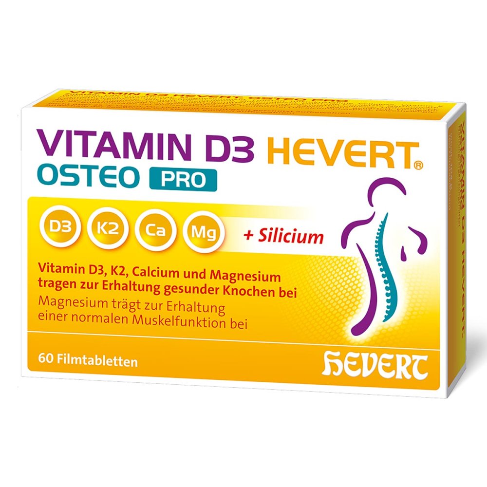 维生素 D3 Hevert Osteo Pro 薄膜衣片，60 片 PZN 19295736