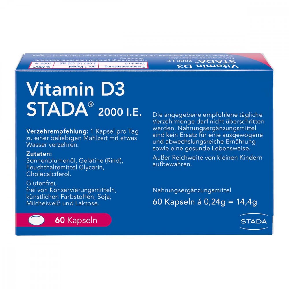 Vitamin D3 STADA 2000 IU capsules, 60 pieces PZN 17579286