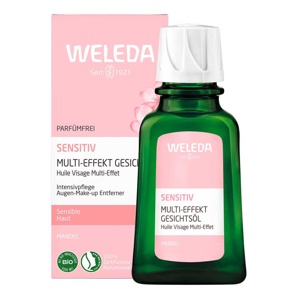 Weleda 杏仁面部护理油 50ml PZN 19179792 可做眼唇妆卸妆油/针对敏感皮肤