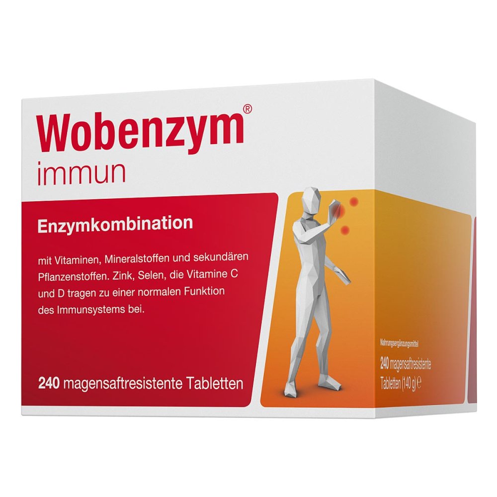 Wobenzym菠萝/木瓜蛋白酶➕维生素➕矿物质 提高免疫力片 240粒 PZN 07368648