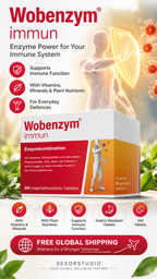 Wobenzym Immun Gastro-Resistant Tablets 240 Count | Beta-Glucans, Bromelain, Papain, Vitamins C, D & E | Zinc & Selenium | Immune System Support | Made in Germany | PZN 07368648